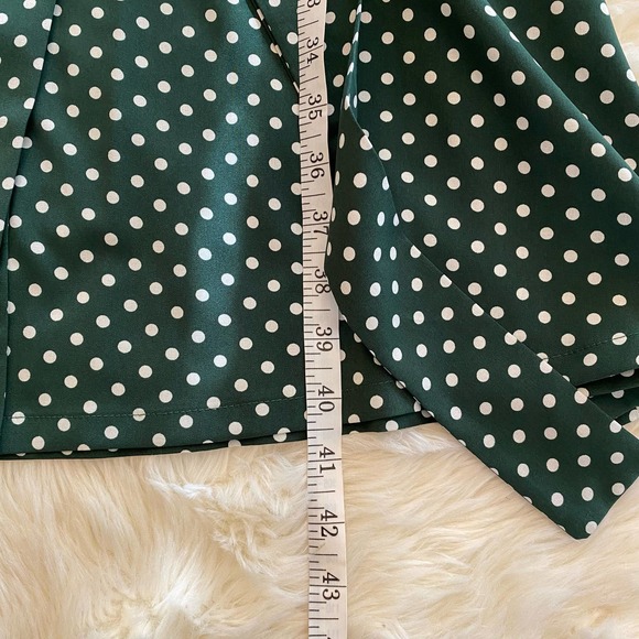 Unbranded Women's Green Polka Dot Button Down Swing Midi Dress Size Small - Picture 9 of 11